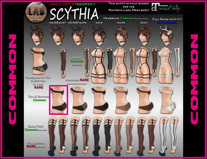 [LAB737] Scythia Top&Bottom (noir&rust)