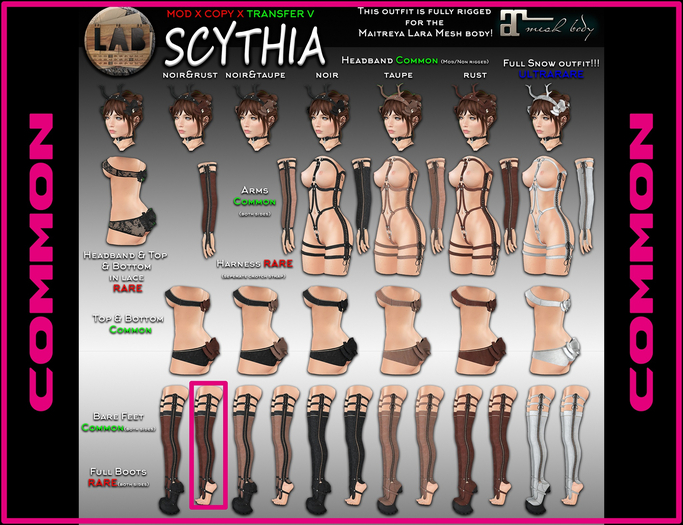 [LAB737] Scythia Boots Bare (noir&rust)