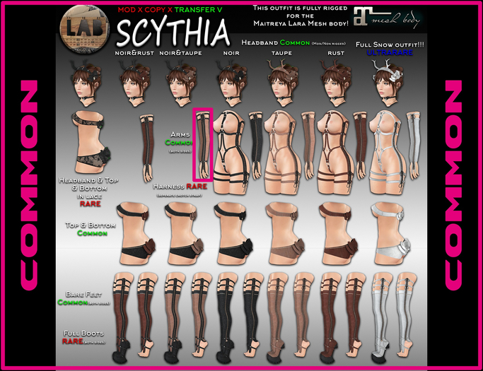 [LAB737] Scythia Arms (noir&taupe)