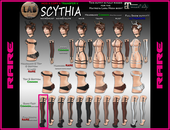 [LAB737] Scythia Boots Complete (noir&rust) RARE