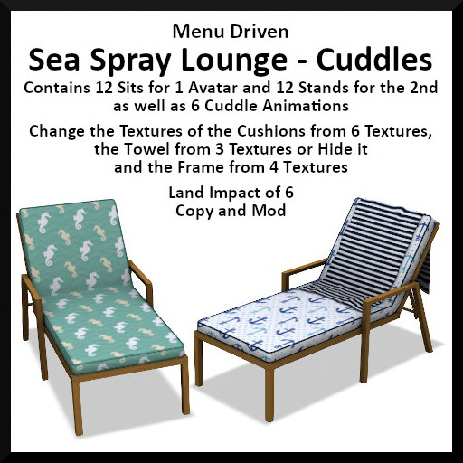 Menu Driven Sea Spray Lounge - Cuddles