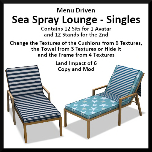 Menu Driven Sea Spray Lounge - Singles