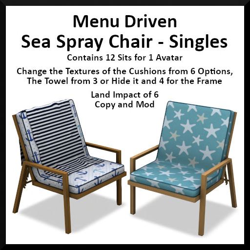 Menu Driven Sea Spray Chair - Singles