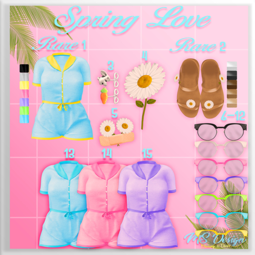 :: MS Design :: Spring Love Gacha Common 6 - Glasses (Black)