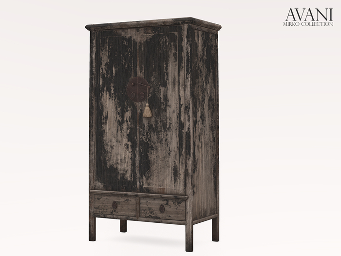 Avani Mirko Collection Antique Wedding Cabinet, Gray Found