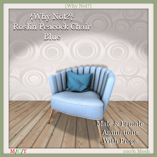 {Why Not?} Roslin Peacock Chair Blue-Boxed