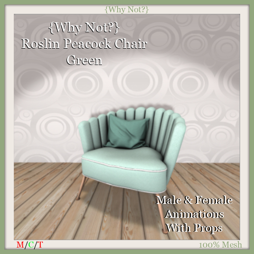 {Why Not?} Roslin Peacock Chair Green-Boxed