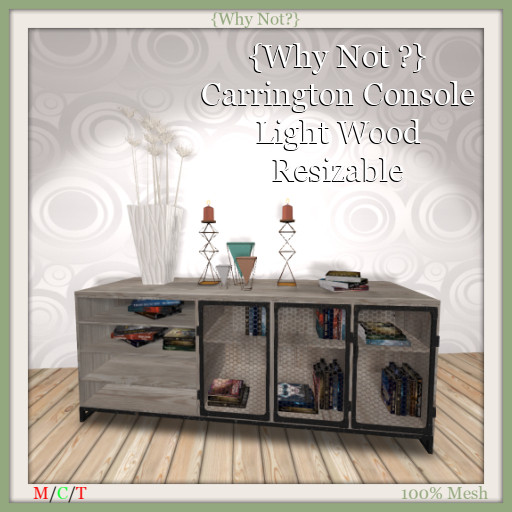 {Why Not ?} Carrington Console Light Wood-Boxed