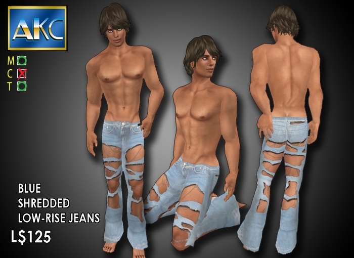 AKC Blue Shredded Jeans Bag