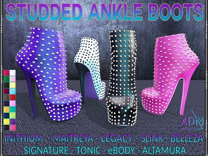 ADN demo STUDDED ANKLE BOOTS
