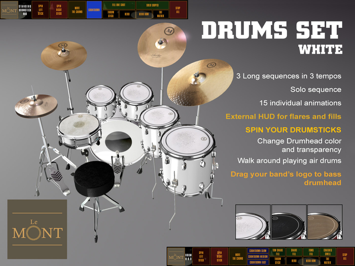 Le Mont - Drums Set White