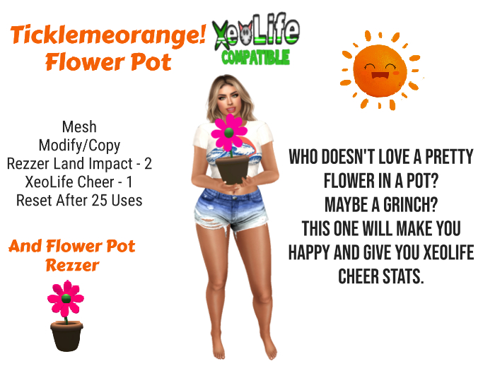 Ticklemeorange! Flower Pot