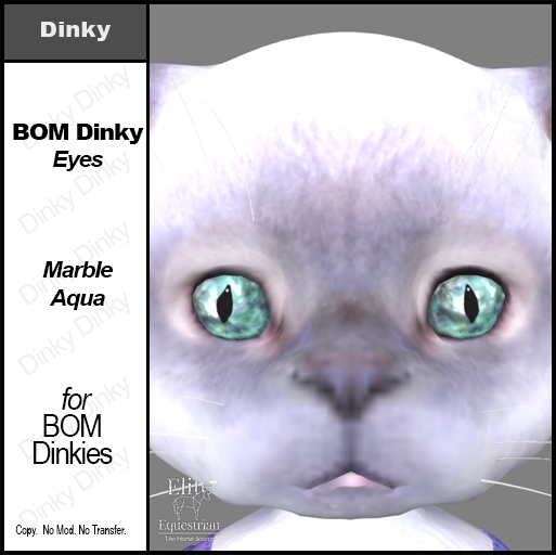 *E* Dinky BOM Eyes Marble Aqua  [Add & Click to Open]