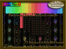 Brocade Floral Stripe Combo Seamless Texture Set