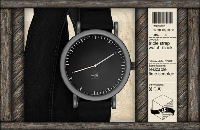 Kari - Triple strap watch - Black