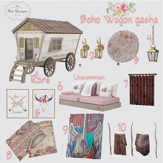 Bee Designs Boho Wagon gacha 1 RARE