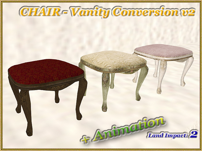 CHAIR - Vanity Conversion v2 (2 LI) (Full perm)