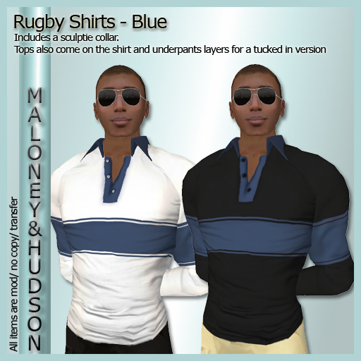 Mens Rugby Shirts - Blue