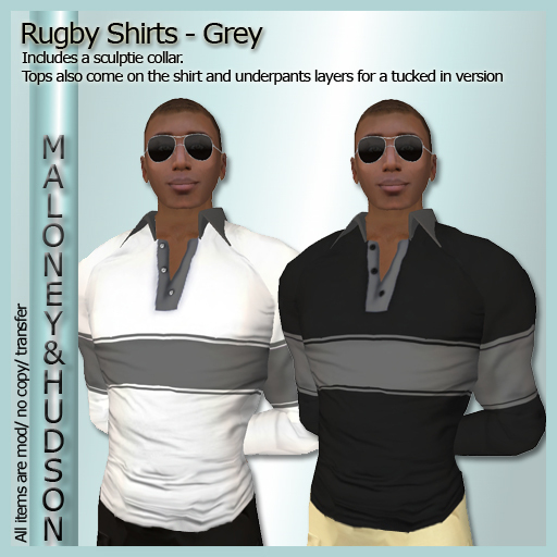 Mens Rugby Shirts - Grey