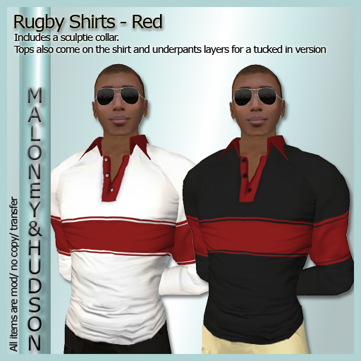 Mens Rugby Shirts - Red