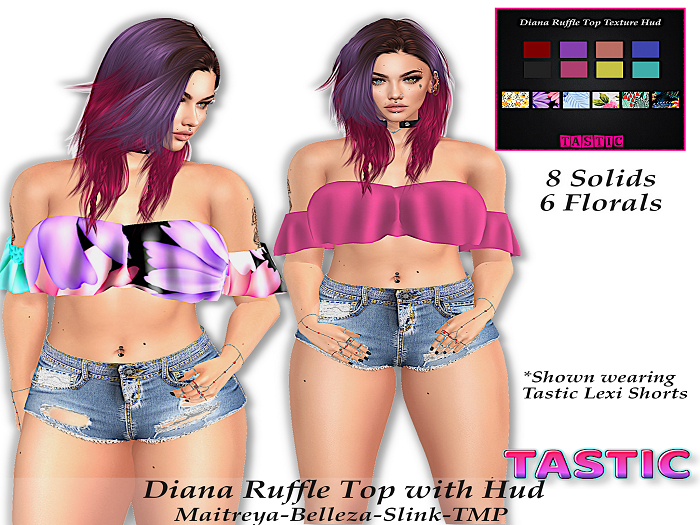 Tastic-Diana Ruffle Top with Hud