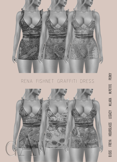 GAW Rena Fishnet Graffiti Dress DEMO