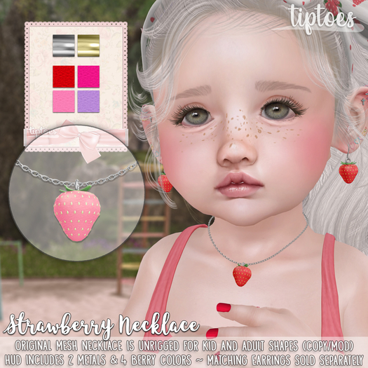 . tiptoes - Strawberry Necklace