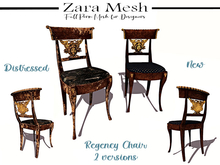 Zara Mesh - Antique - Regency Chair and Distressed Chair - FULL PERM MESH