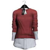 Emery Jalisco Sweater Shirt Dress Red