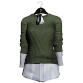 Emery Jalisco Sweater Shirt Dress Olive