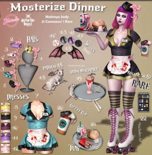 3 Tentacio & .{PSYCHO:Byts}. Mosterize dinner hat pink BOX