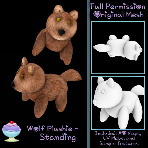 [Sherbert] Full Perm Wolf Plushie - Standing (ADD)