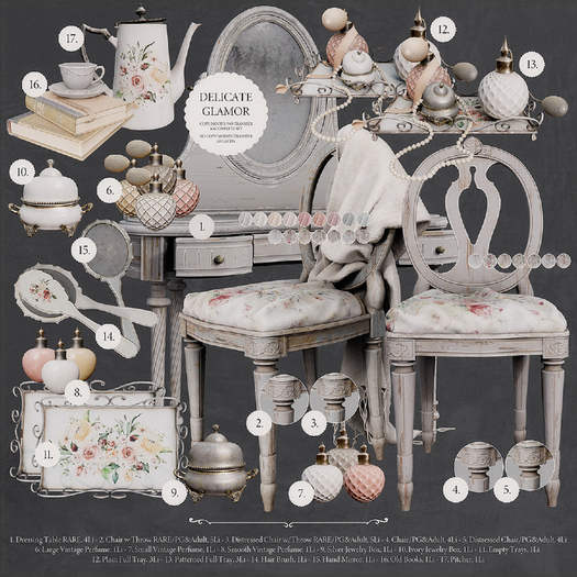 1. Nutmeg. Delicate Glamor Dressing Table RARE