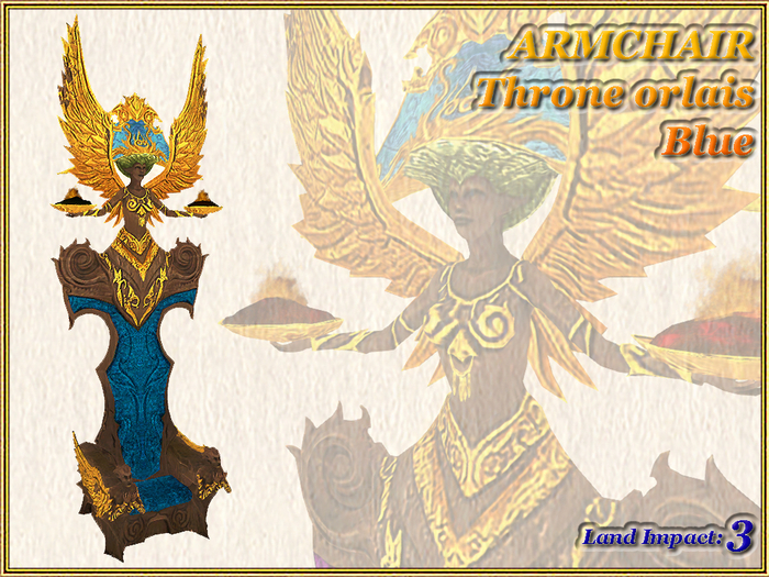 ARMCHAIR - Throne orlais - Blue (3 LI) (Full perm)