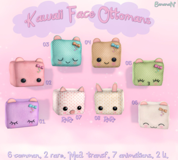 03 Kawaii Face ottoman Dreamy