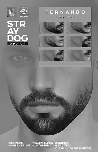 *DEMO* STRAY DOG ADD ON - FERNANDO FACIAL HAIR LELUTKA