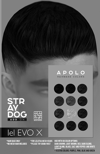 *DEMO* STRAY DOG ADD ON - APOLO HAIRBASE LELUTKA EVOX