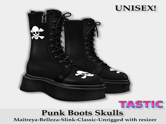 Tastic-Punk Boots Skulls