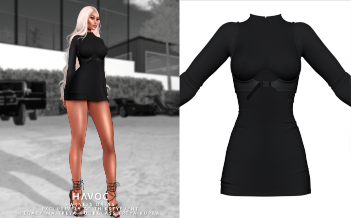 HAVOC - Harness Dress - BLACK