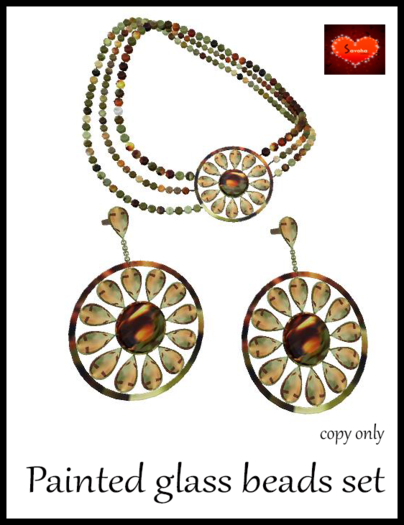 painted glass beads set