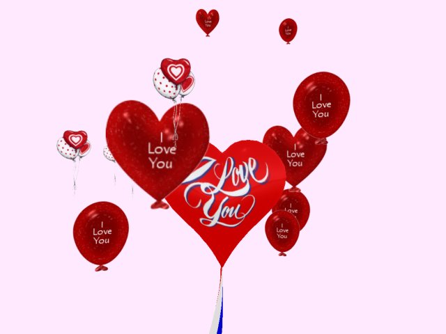 Valentine I Love You Balloon.With Poofer