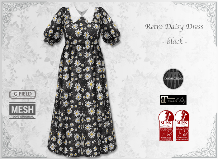 *GF* Retro Daisy Dress -black-