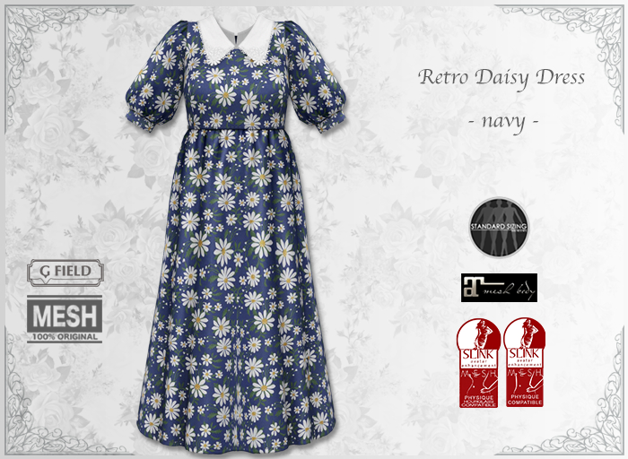 *GF* Retro Daisy Dress -navy-