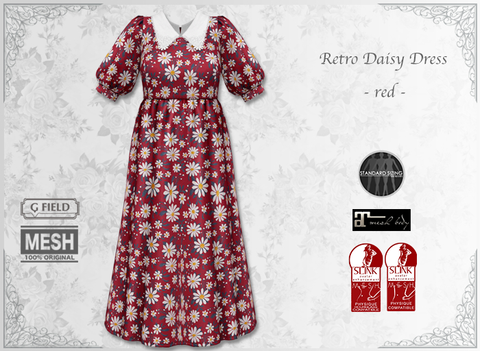 *GF* Retro Daisy Dress -red-