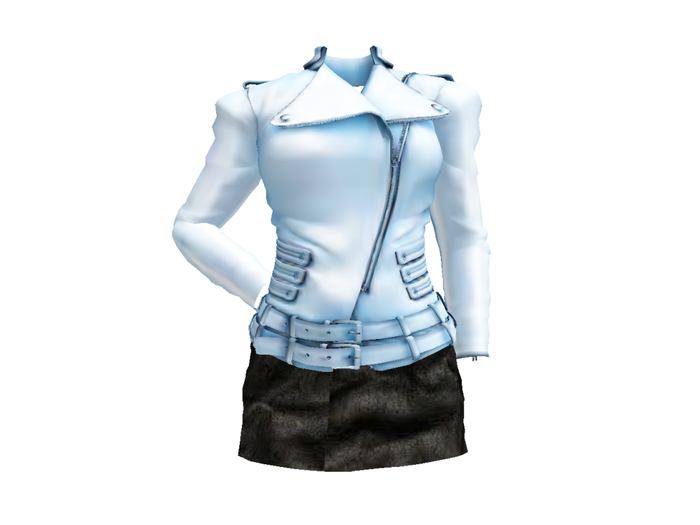 Mesh Leather Jacket & Mini Skirt Box //   Skybluee