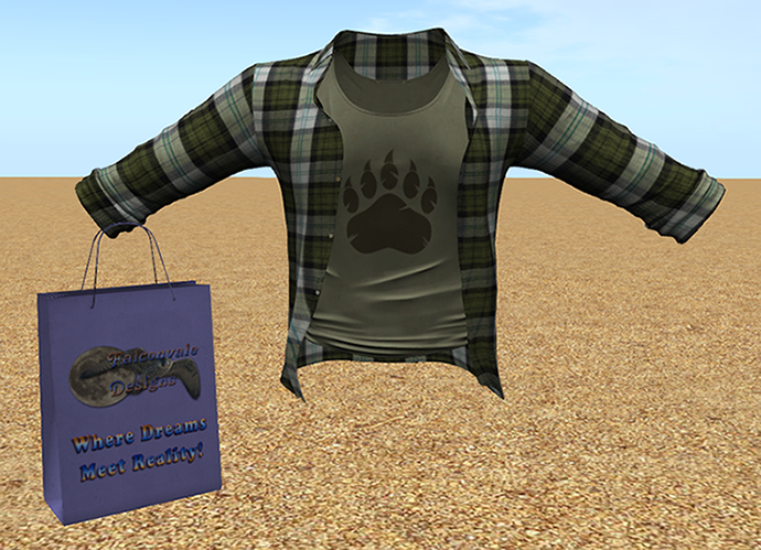 Male Army Green Bearclaw tank & Green Flannel shirt Set