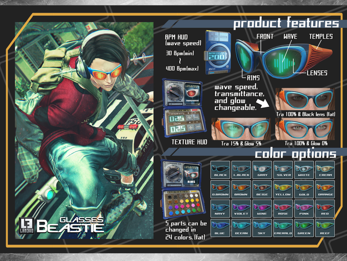 [LANEVO] Beastie Glasses (Fatpack)