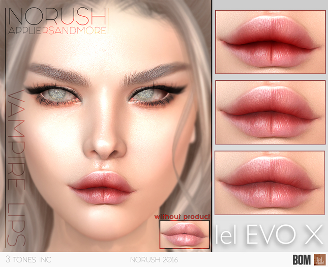[NoRush] Vampire Lips (BOM for Lelutka EvoX)