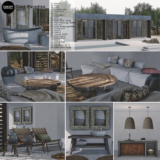 CONCEPT} *10. CASA PARADISO. Sofa. Adult. RARE