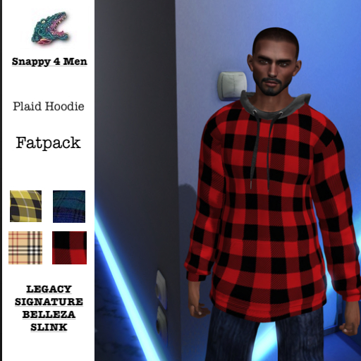 Snappy4Men - Plaid Hoodie Fatpack